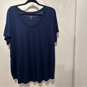 a.n.a Deep Blue Women's Short Sleeve Top
